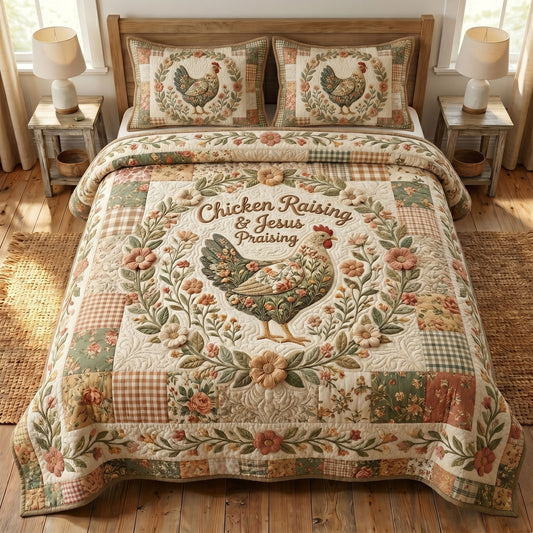 Christian Farmer 3-Quilted Bedding Set GFTONMU450