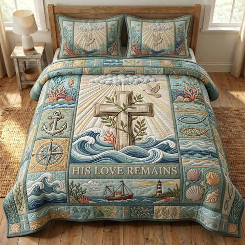 Coastal Christian 3-Quilted Bedding Set GFTONMU480