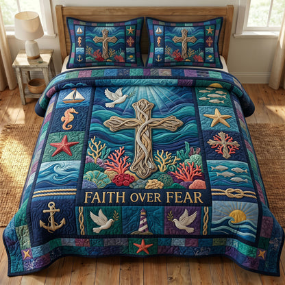 Coastal Christian 3-Quilted Bedding Set GFTONMU481