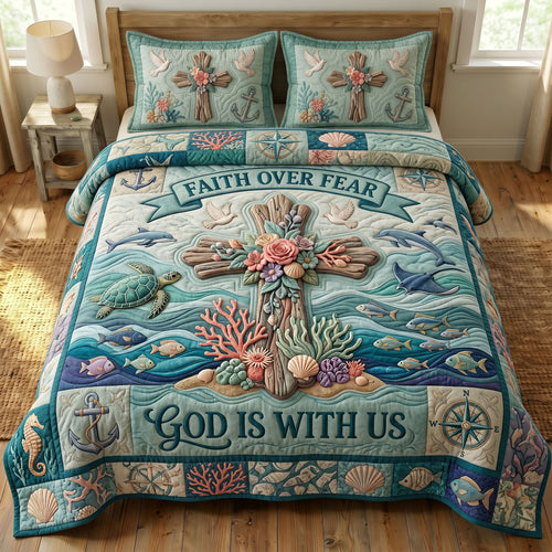 Coastal Christian 3-Quilted Bedding Set GFTONMU486