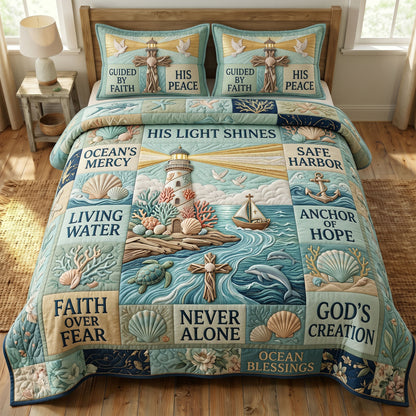 Coastal Christian 3-Quilted Bedding Set GFTONMU489
