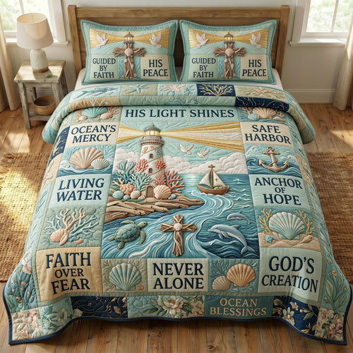 Coastal Christian 3-Quilted Bedding Set GFTONMU489