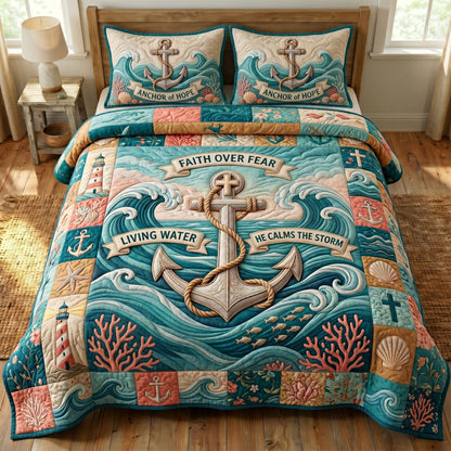 Coastal Christian 3-Quilted Bedding Set GFTONMU490