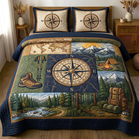 Camping Life 3-Piece Quilted Bedding Set GFTONMU50