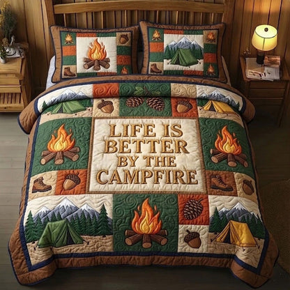 Camping Life 3-Piece Quilted Bedding Set GFTONMU51