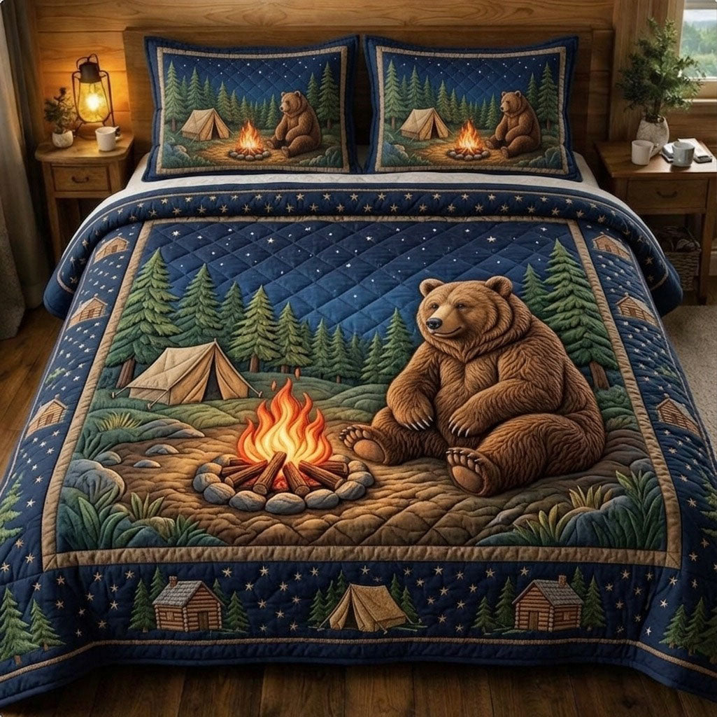 Camping Life 3-Piece Quilted Bedding Set GFTONMU52