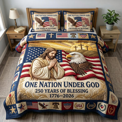 God Bless America 3-Quilted Bedding Set GFTONMU520
