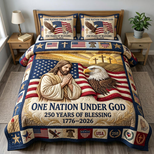 God Bless America 3-Quilted Bedding Set GFTONMU520