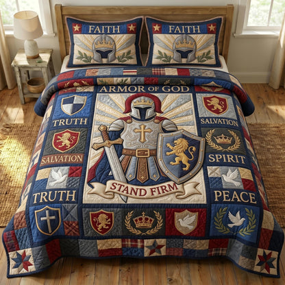 Armor Of God 3-Quilted Bedding Set GFTONMU559