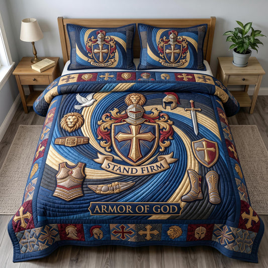 Armor Of God 3-Quilted Bedding Set GFTONMU560