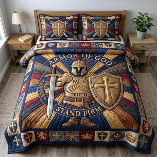 Armor Of God 3-Quilted Bedding Set GFTONMU561