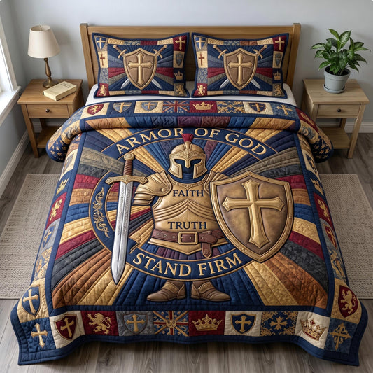 Armor Of God 3-Quilted Bedding Set GFTONMU561