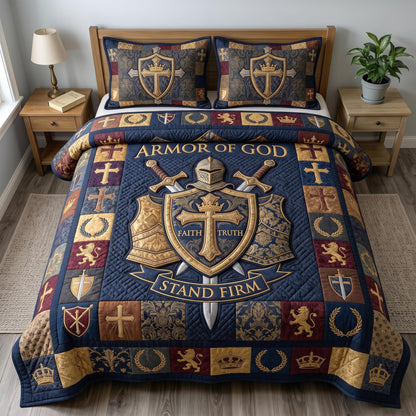 Armor Of God 3-Quilted Bedding Set GFTONMU564