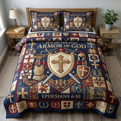 Armor Of God 3-Quilted Bedding Set GFTONMU565