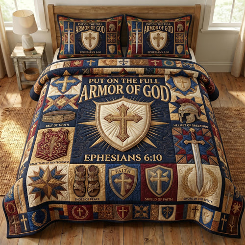 Armor Of God 3-Quilted Bedding Set GFTONMU566