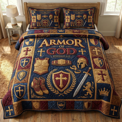 Armor Of God 3-Quilted Bedding Set GFTONMU568