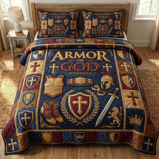 Armor Of God 3-Quilted Bedding Set GFTONMU568