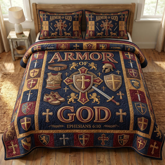 Armor Of God 3-Quilted Bedding Set GFTONMU569