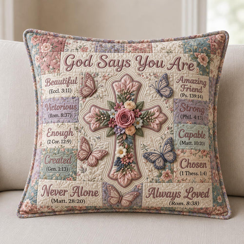 Floral Bible Quilted Pillow Case GFTONMU626