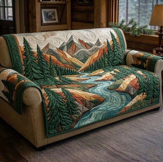 Camping Life Quilted Sofa Cover GFTONMU63