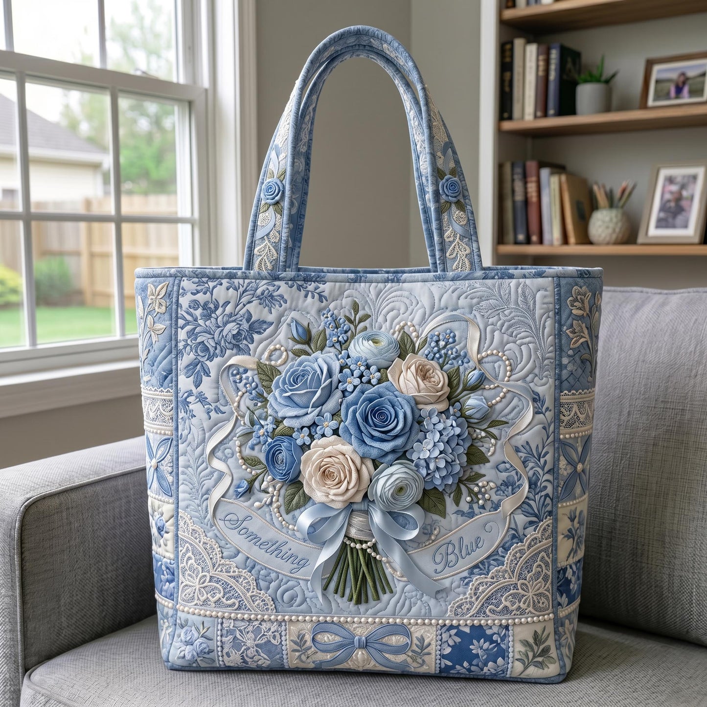 Something Blue Quilted Tote Bag GFTONMU646