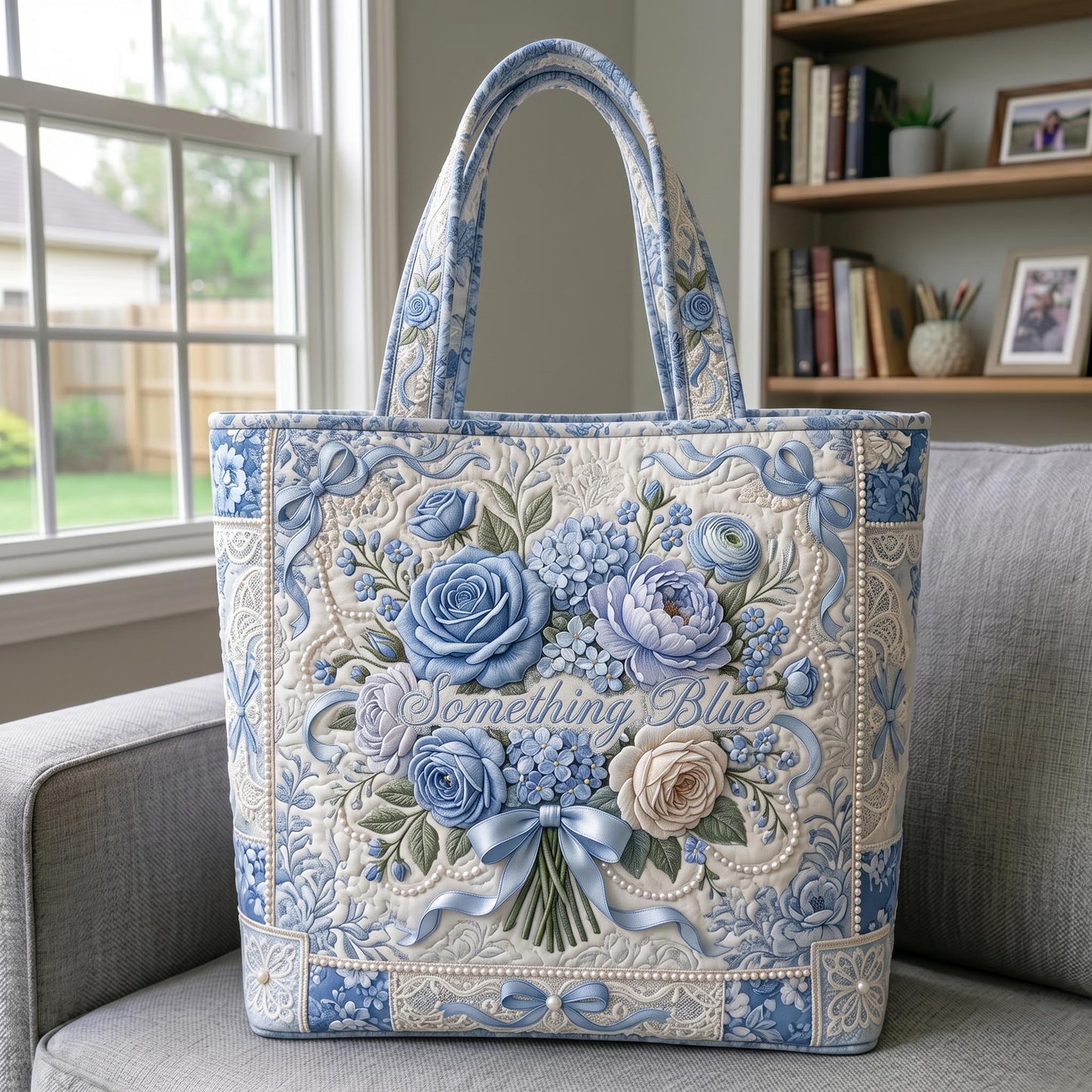 Something Blue Quilted Tote Bag GFTONMU647
