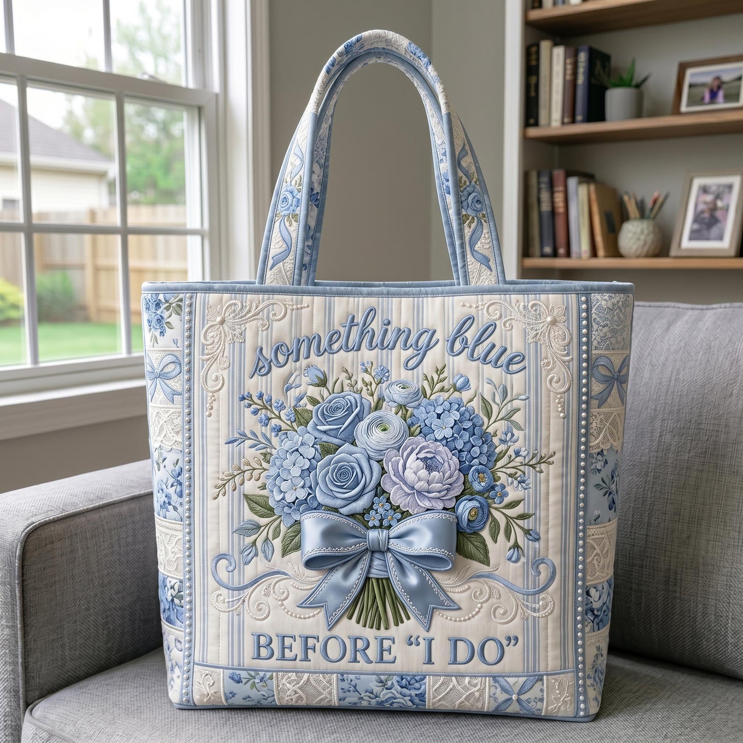 Something Blue Quilted Tote Bag GFTONMU649