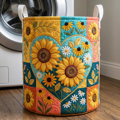 Flower Patchwork Quilted Laundry Basket GFTONMU702