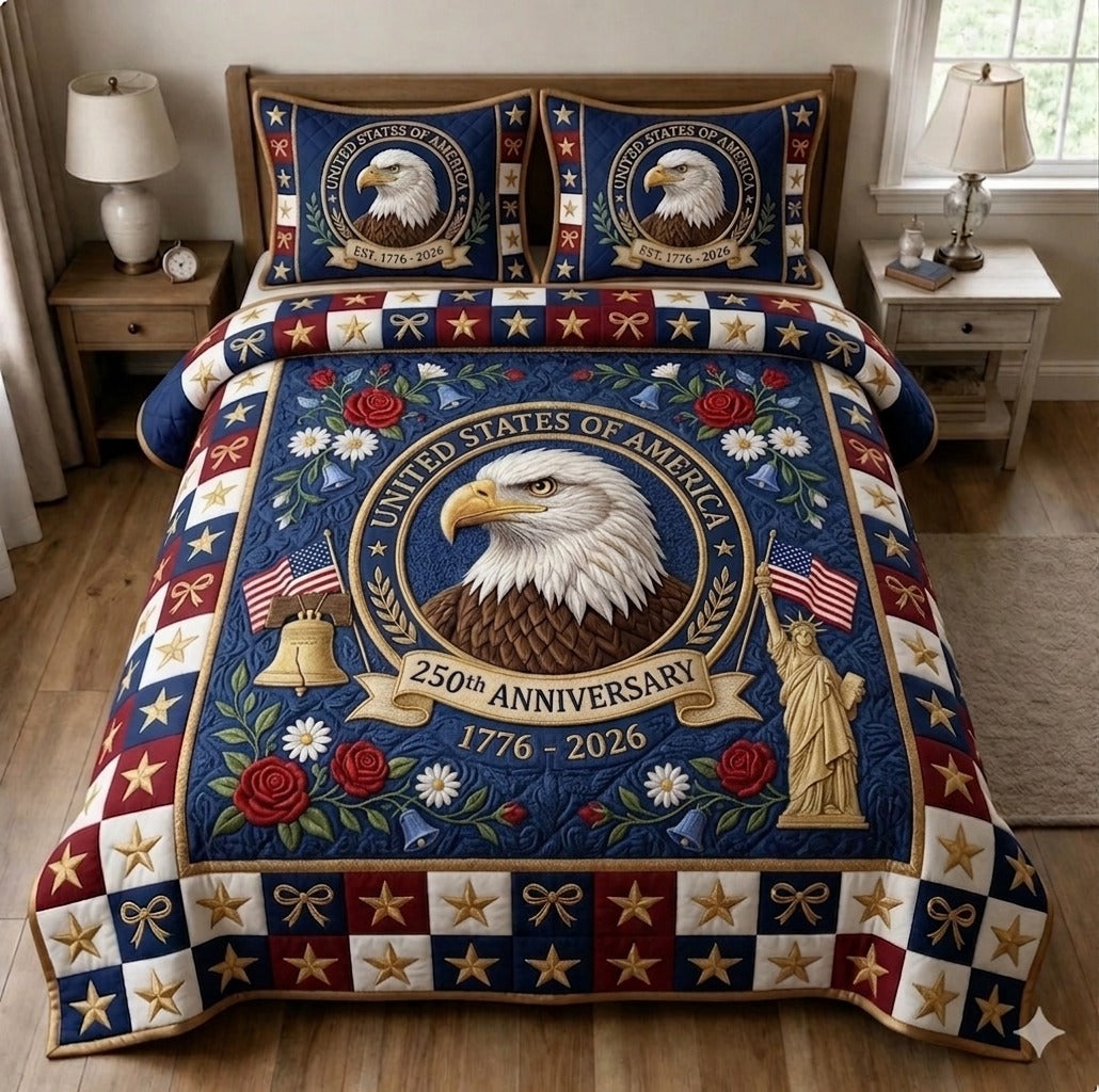 Liberty Legacy 3-Piece Quilted Bedding Set GFTONMU74