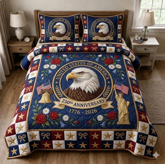 Liberty Legacy 3-Piece Quilted Bedding Set GFTONMU74