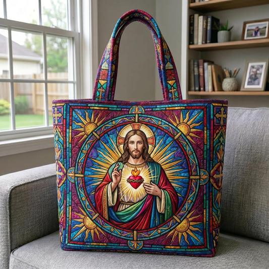 Sacred Heart Quilted Tote Bag GFTONMU741