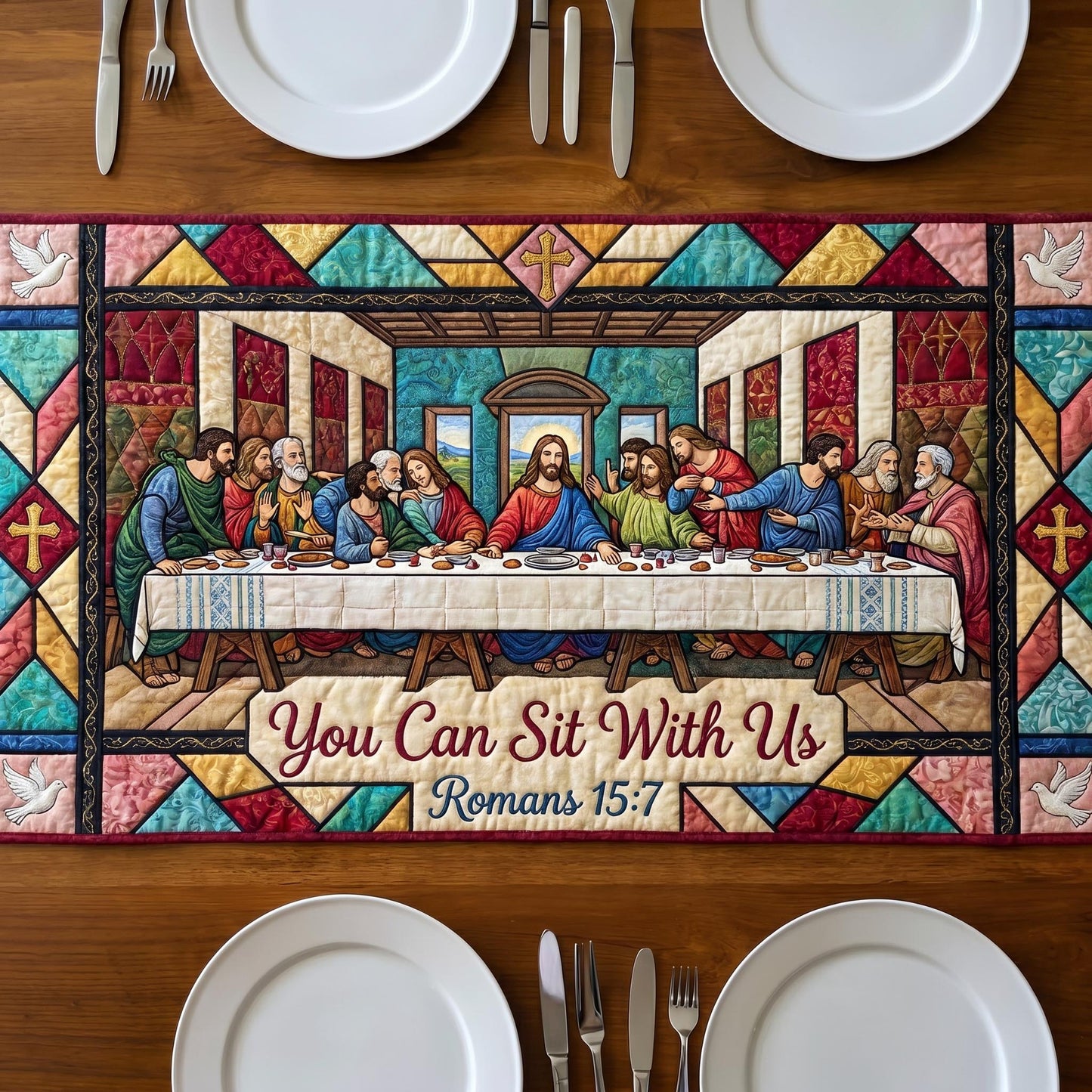 The Last Supper Quilted Table Runner GFTONMU748