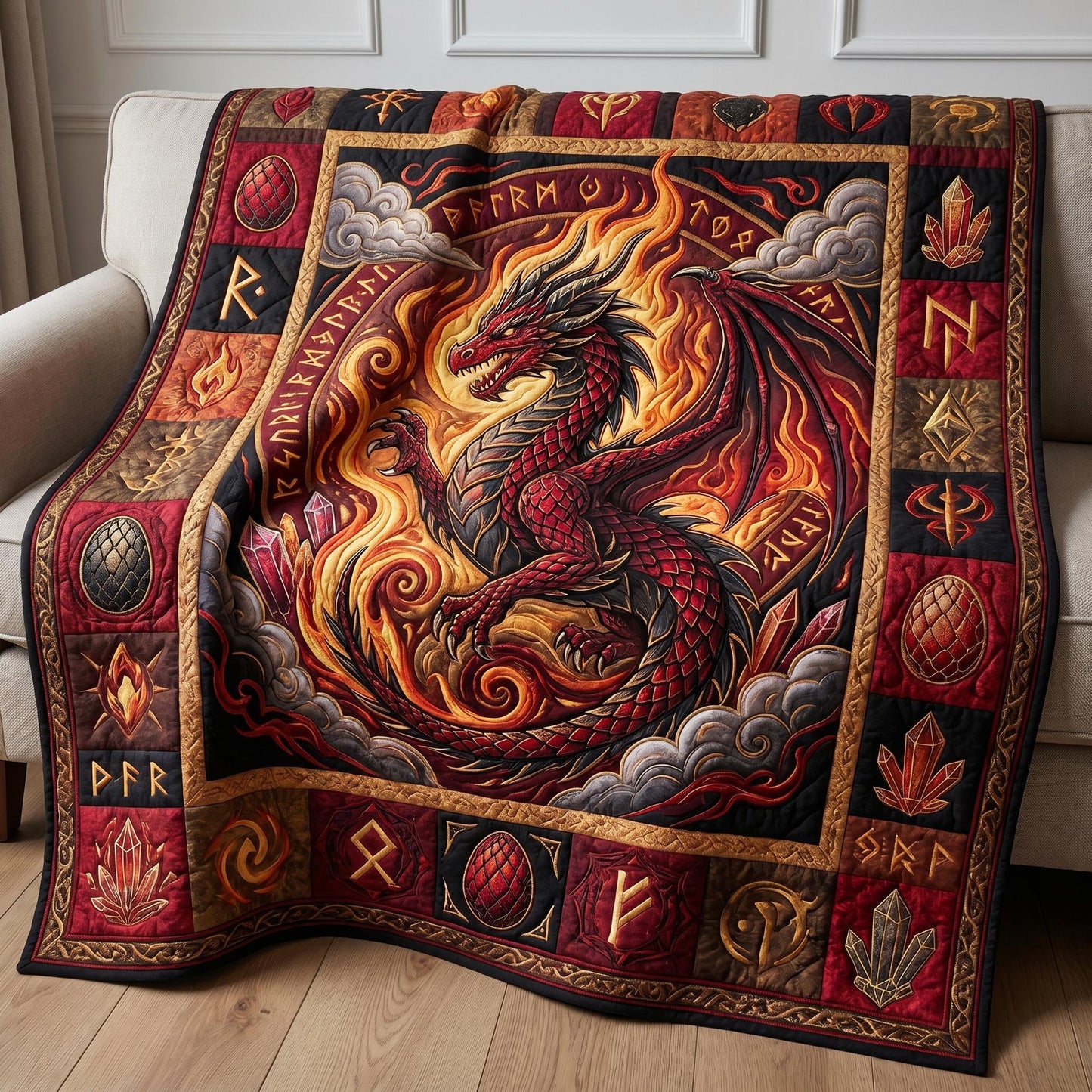 Mystic Dragon Quilted Blanket GFTONMU778