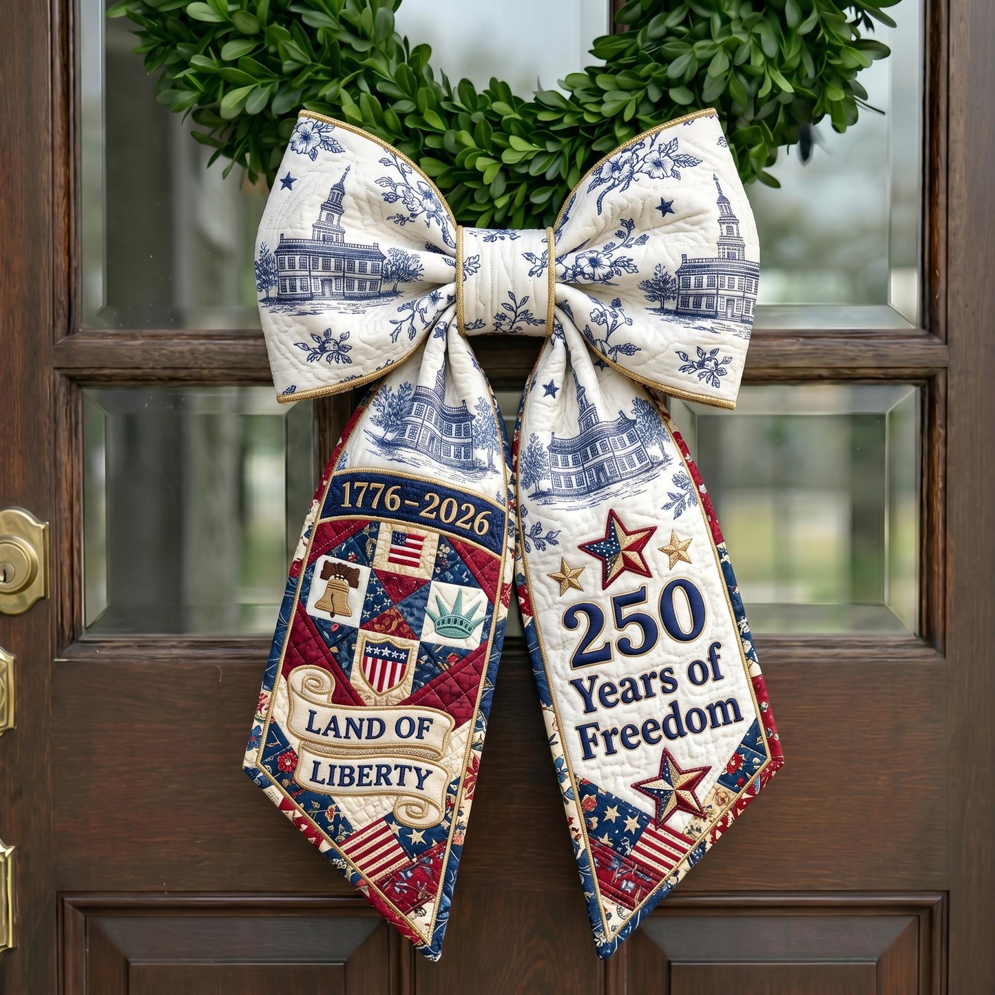 Heritage Patch Quilted Wreath Sash GFTONMU788