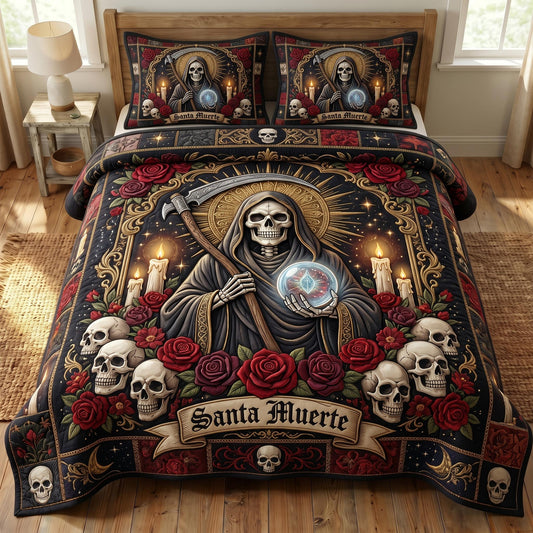 Santa Muerte 3-Piece Quilted Bedding Set GFTONMU864