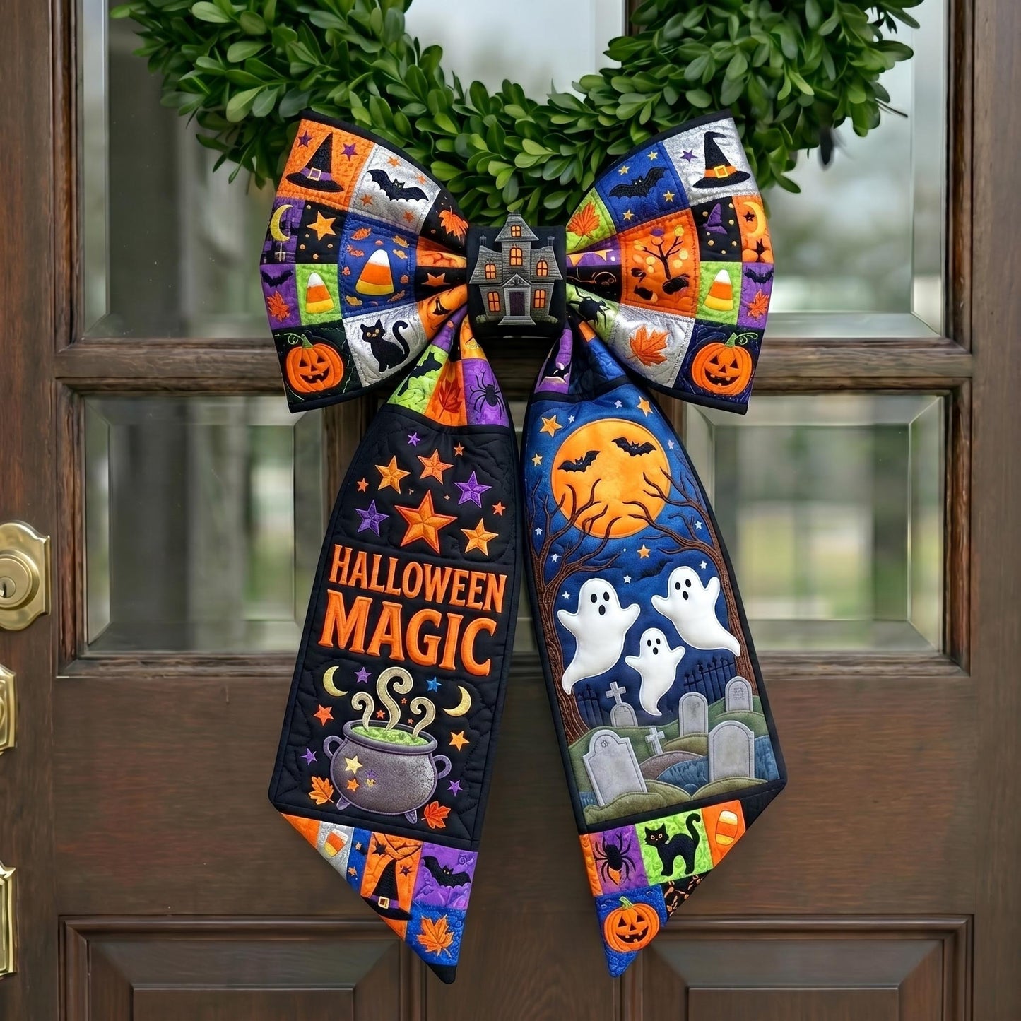 Haunted Halloween Quilted Wreath Sash GFTONMU914