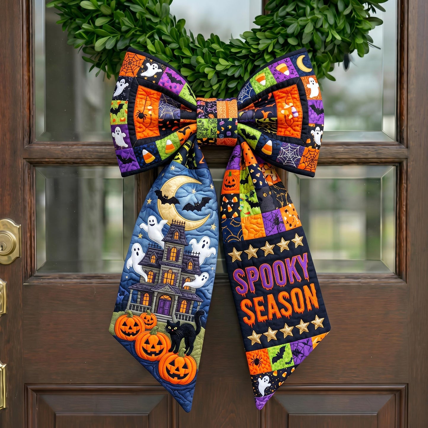 Haunted Halloween Quilted Wreath Sash GFTONMU917