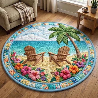 Summer Escape Quilted Round Mat GFTONMU93