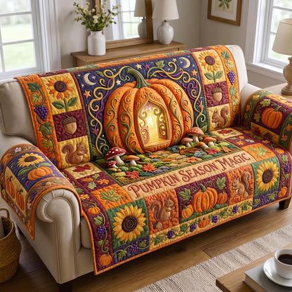 Pumpkin Patch Quilted Sofa Cover GFTONMU939