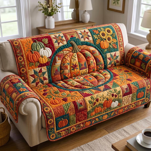 Pumpkin Patch Quilted Sofa Cover GFTONMU940