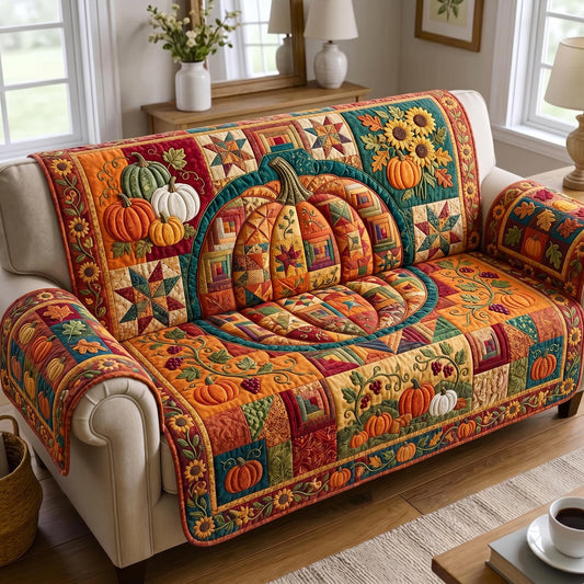 Pumpkin Patch Quilted Sofa Cover GFTONMU940