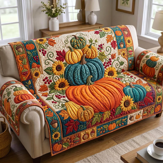 Pumpkin Patch Quilted Sofa Cover GFTONMU941