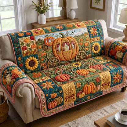 Pumpkin Patch Quilted Sofa Cover GFTONMU945