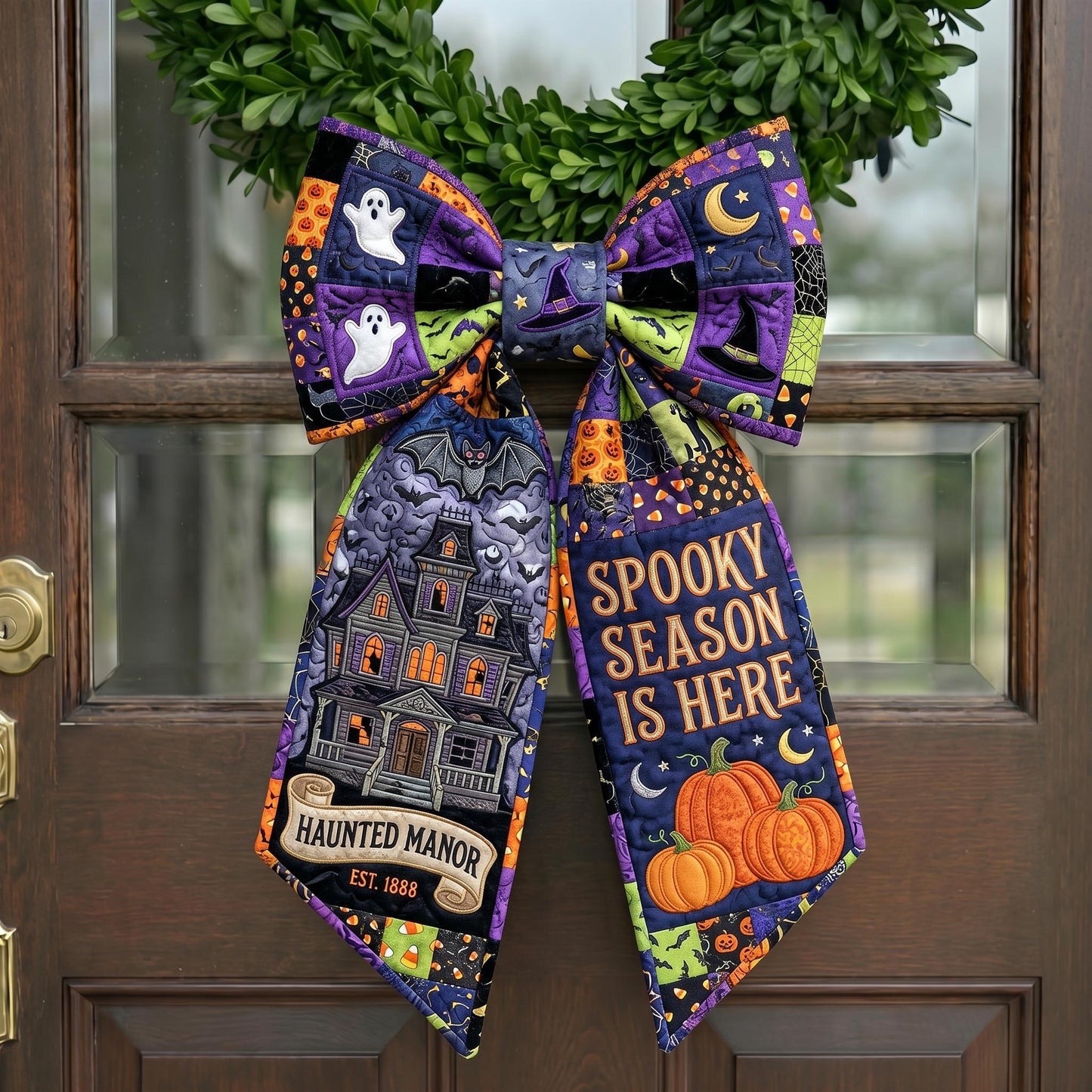 Haunted House Quilted Wreath Sash GFTONMU947