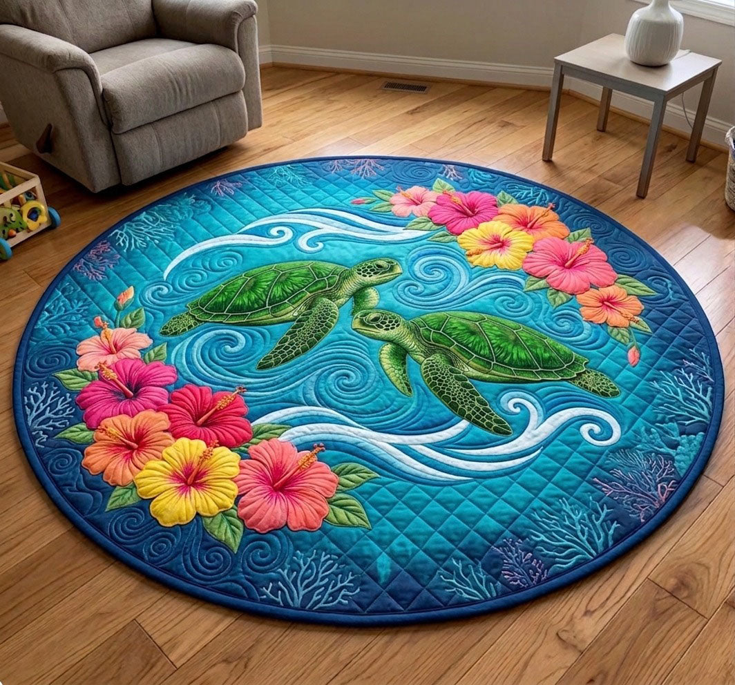 Summer Escape Quilted Round Mat GFTONMU95
