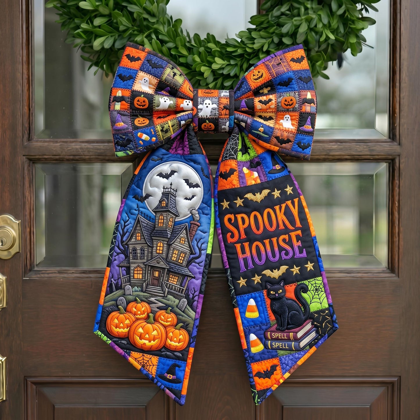 Haunted House Quilted Wreath Sash GFTONMU952