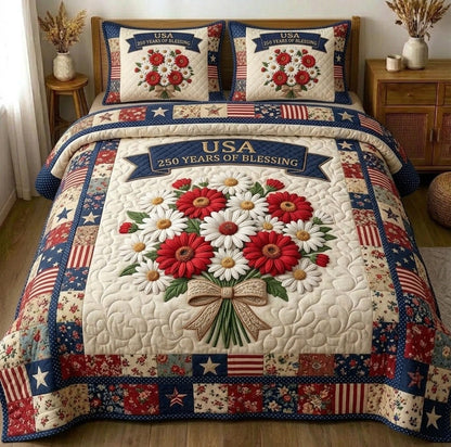 Liberty Legacy 3-Piece Quilted Bedding Set GFTONMU96