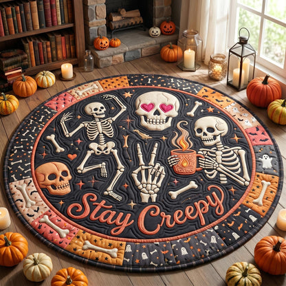 Stay Creepy Quilted Round Mat GFTONMU984