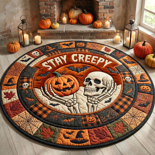 Stay Creepy Quilted Round Mat GFTONMU985