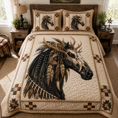 Sacred Stallion 3-Piece Quilted Bedding Set GFTONPT015